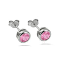 Ohrstecker Zirkonia  rosa, aus 925er Silber, rhodiniert