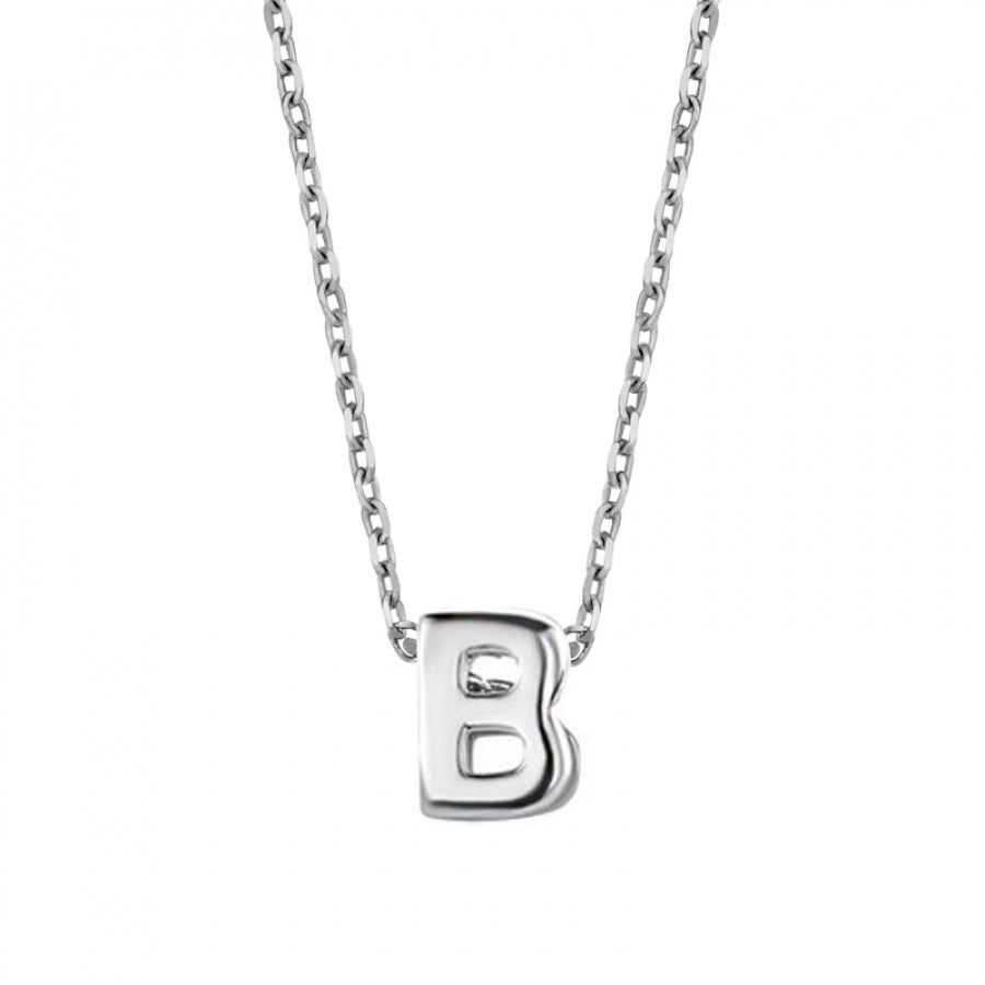 Collier mit Buchstabe, aus 925er Silber, rhodiniert