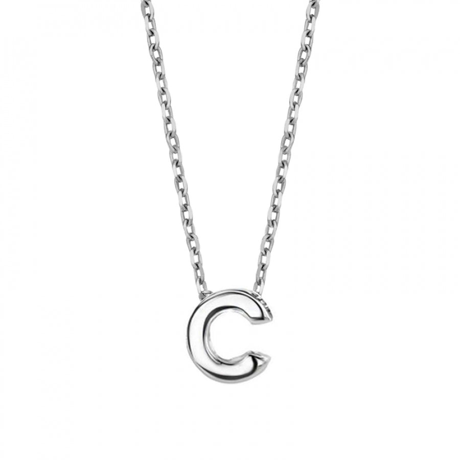 Collier mit Buchstabe, aus 925er Silber, rhodiniert