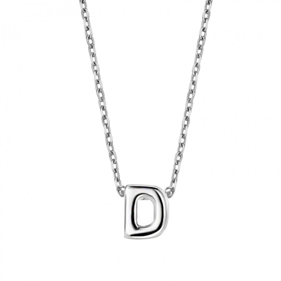 Collier mit Buchstabe, aus 925er Silber, rhodiniert