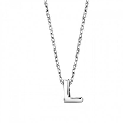 Collier mit Buchstabe, aus 925er Silber, rhodiniert