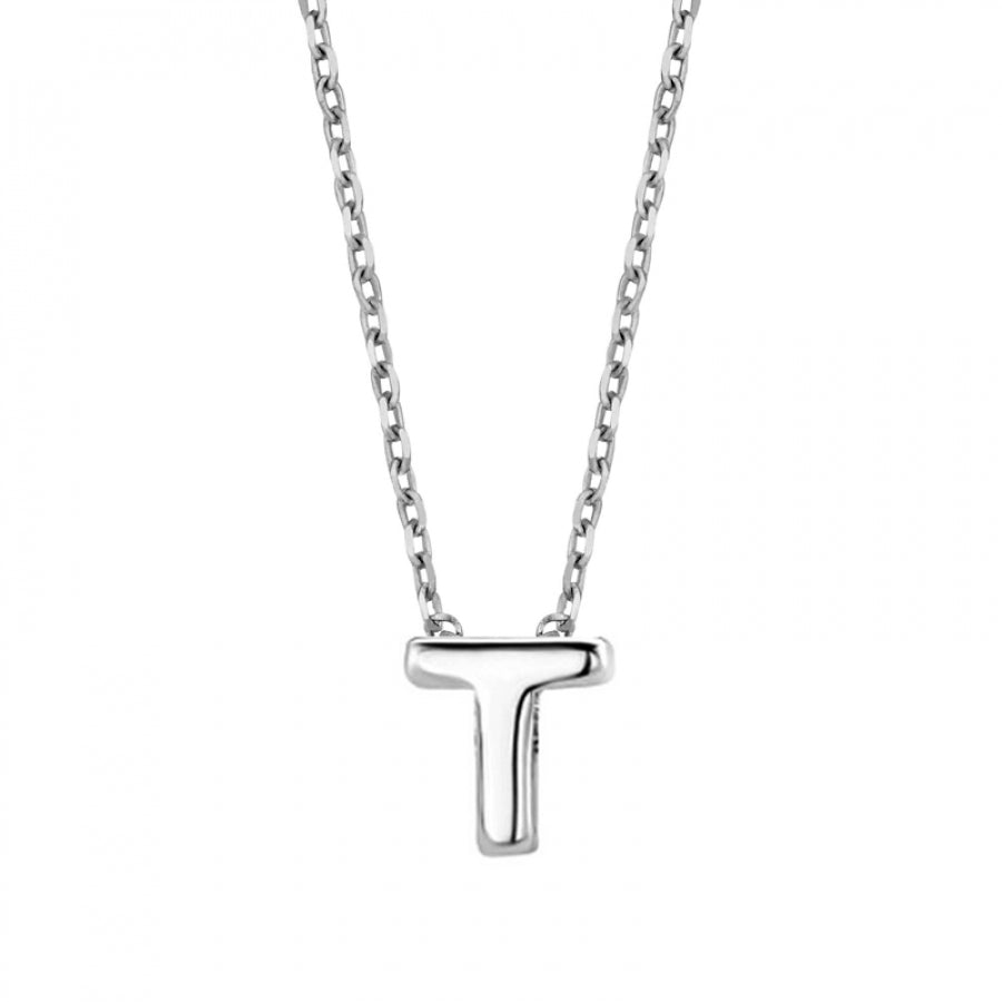 Collier mit Buchstabe, aus 925er Silber, rhodiniert