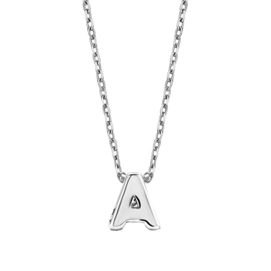 Collier mit Buchstabe, aus 925er Silber, rhodiniert