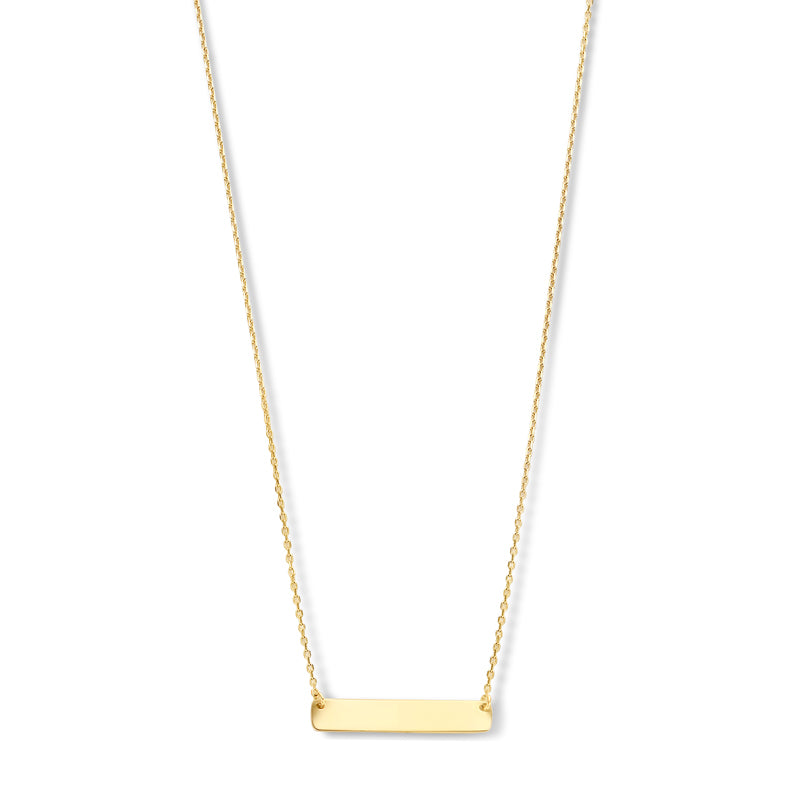 Collier mit Gravurplatte, 17 mm x 3.7 mm, aus 585er Gold