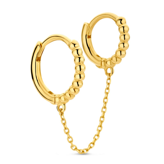 Doppelklappcreole mit Kette, aus 585er Gold