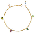 Fußkette mit 6 Swarovski aus 925er Silber oder 925er Silber vergoldet