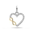 Anhänger Herz Infinity Bicolor aus 925er Silber, rhodiniert