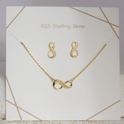 Schmuck Set, bestehend aus Collier und Ohrstecker Endless, aus 925er Silber