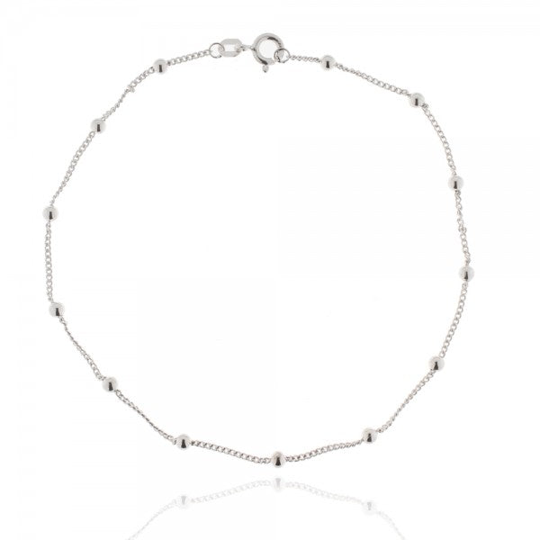 Fußkette aus 925er Silber, rhodiniert