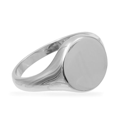 Siegelring für Damen rund 13mm 925er Silber