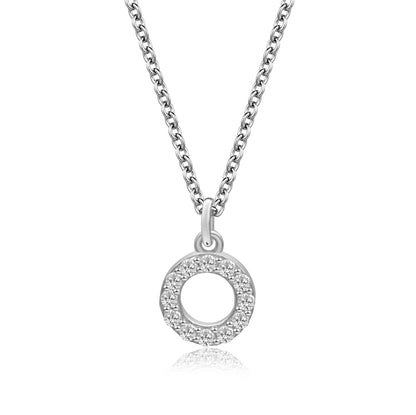 Collier mit Anhänger, mit 12 Zirkonia, aus 925er Silber