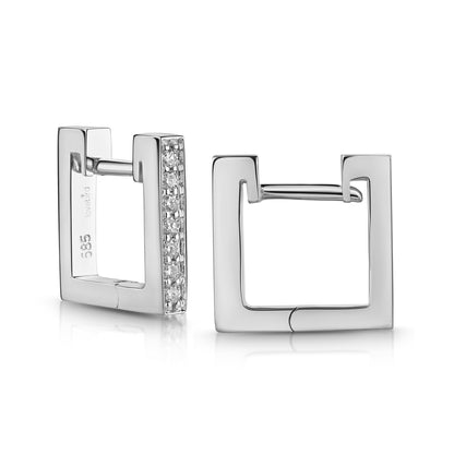 Klappcreolen mit Brillant 0.13 ct. aus 585er Gelbgold oder 585er Weissgold