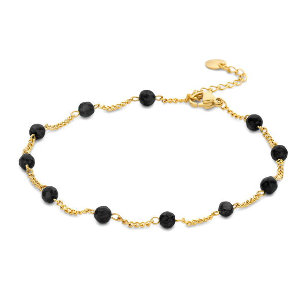 Fußkette mit Achat, aus Edelstahl IPG