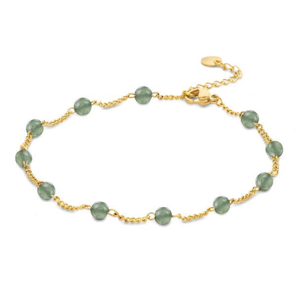 Fußkette mit Achat, aus Edelstahl IPG