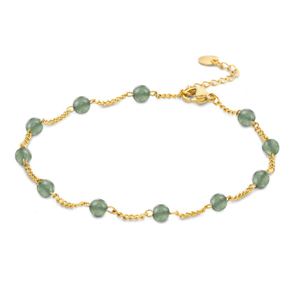 Fußkette mit Achat, aus Edelstahl IPG