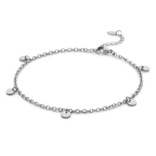 Fußkette mit Dots Edelstahl