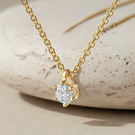 Collier aus 585er Gelbgold, mit Brillant 0.21 ct.